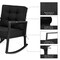 Costway Patio Rattan Rocker Chair Outdoor Glider Rocking Chair Cushion Lawn Navy\Black\Grey